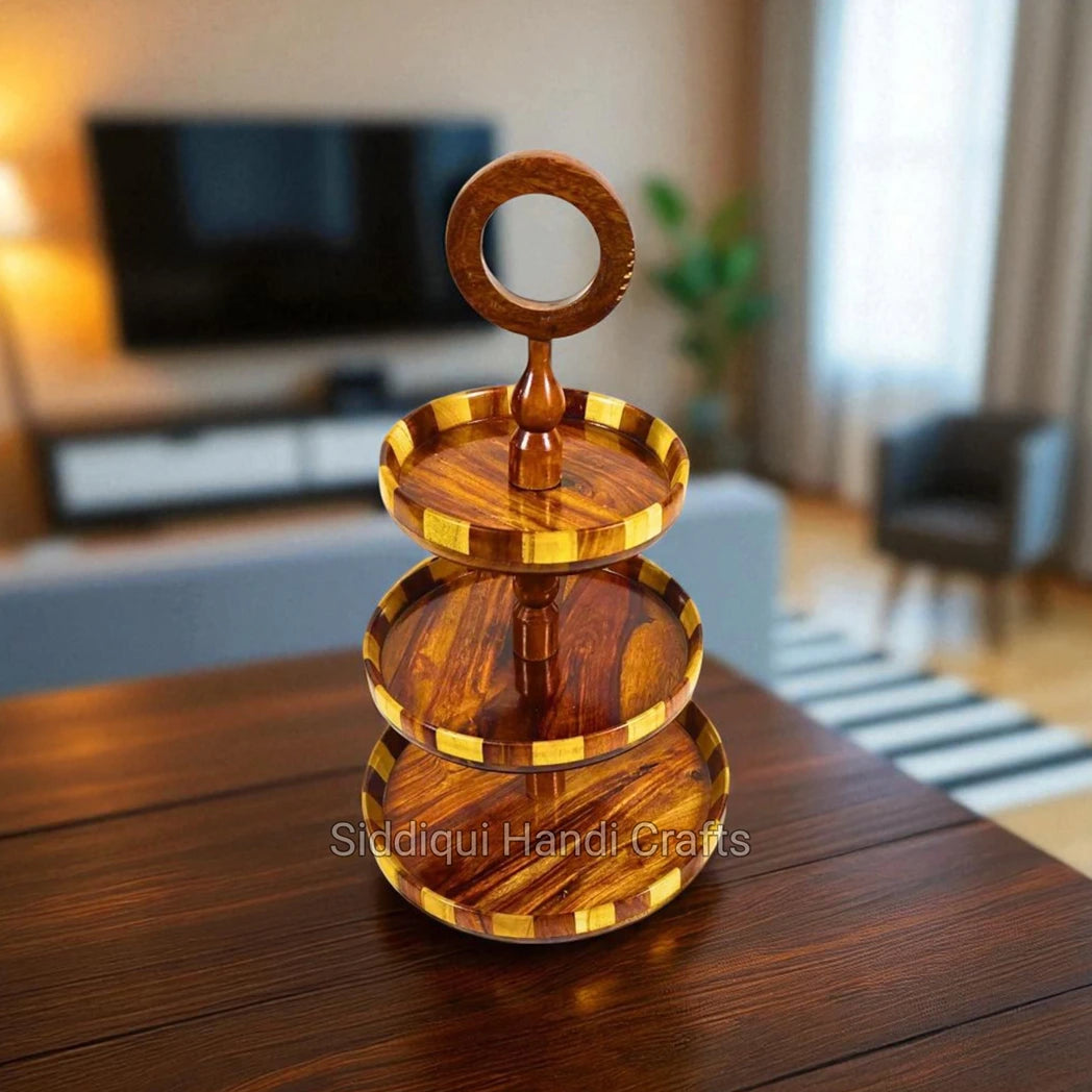 3-Tier Wood Slab Cake Stand