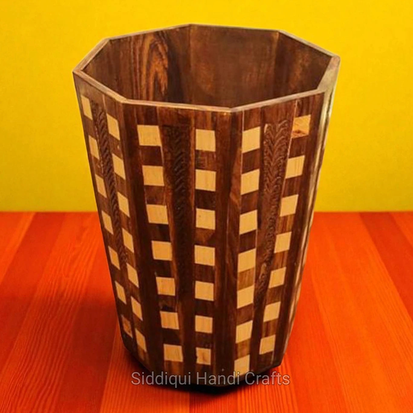 Wooden Dustbin – Tukri Work