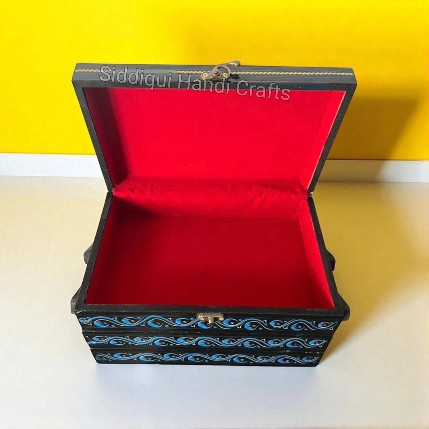 Handmade 3 Layer Wooden Nakshi Jewelry Box