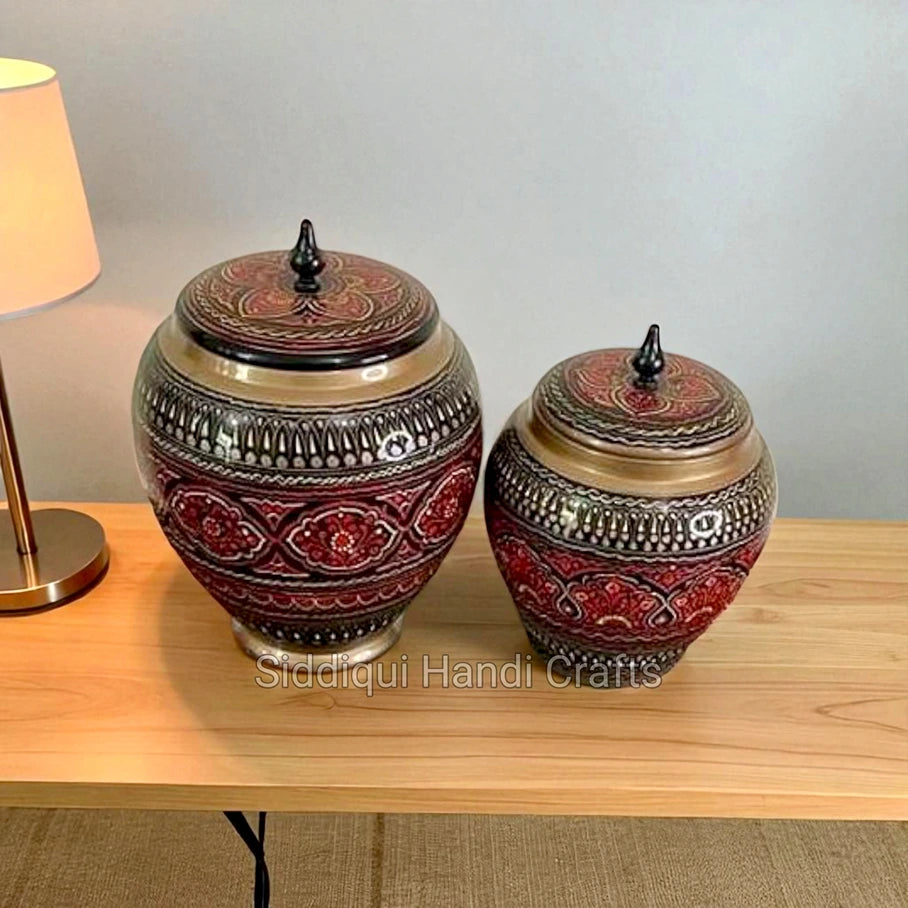 Red & Black Candy Jar Set of 2