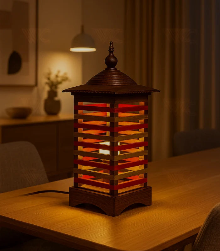 Dome Square Wooden Table Lamp 039