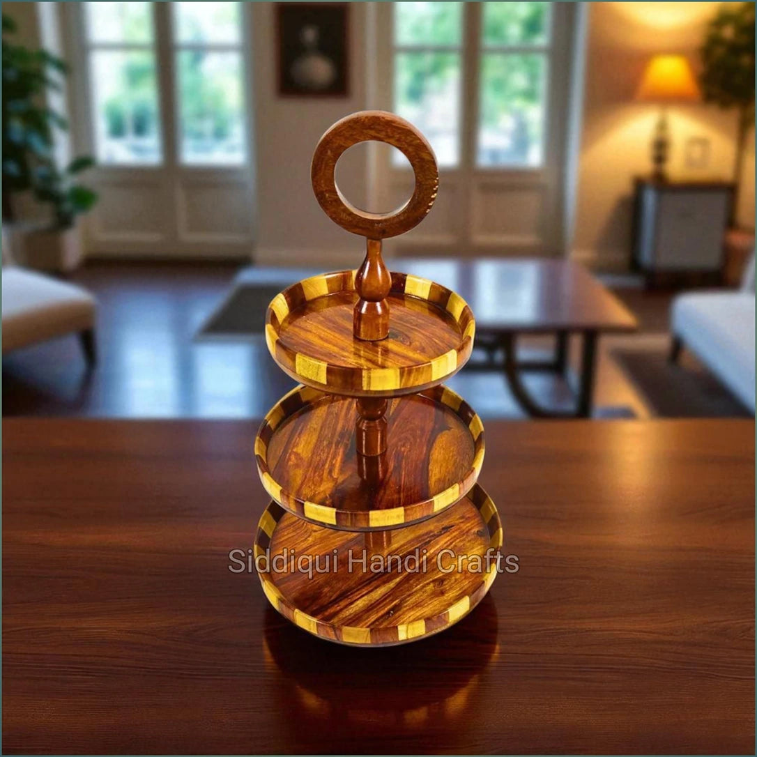 3-Tier Wood Slab Cake Stand