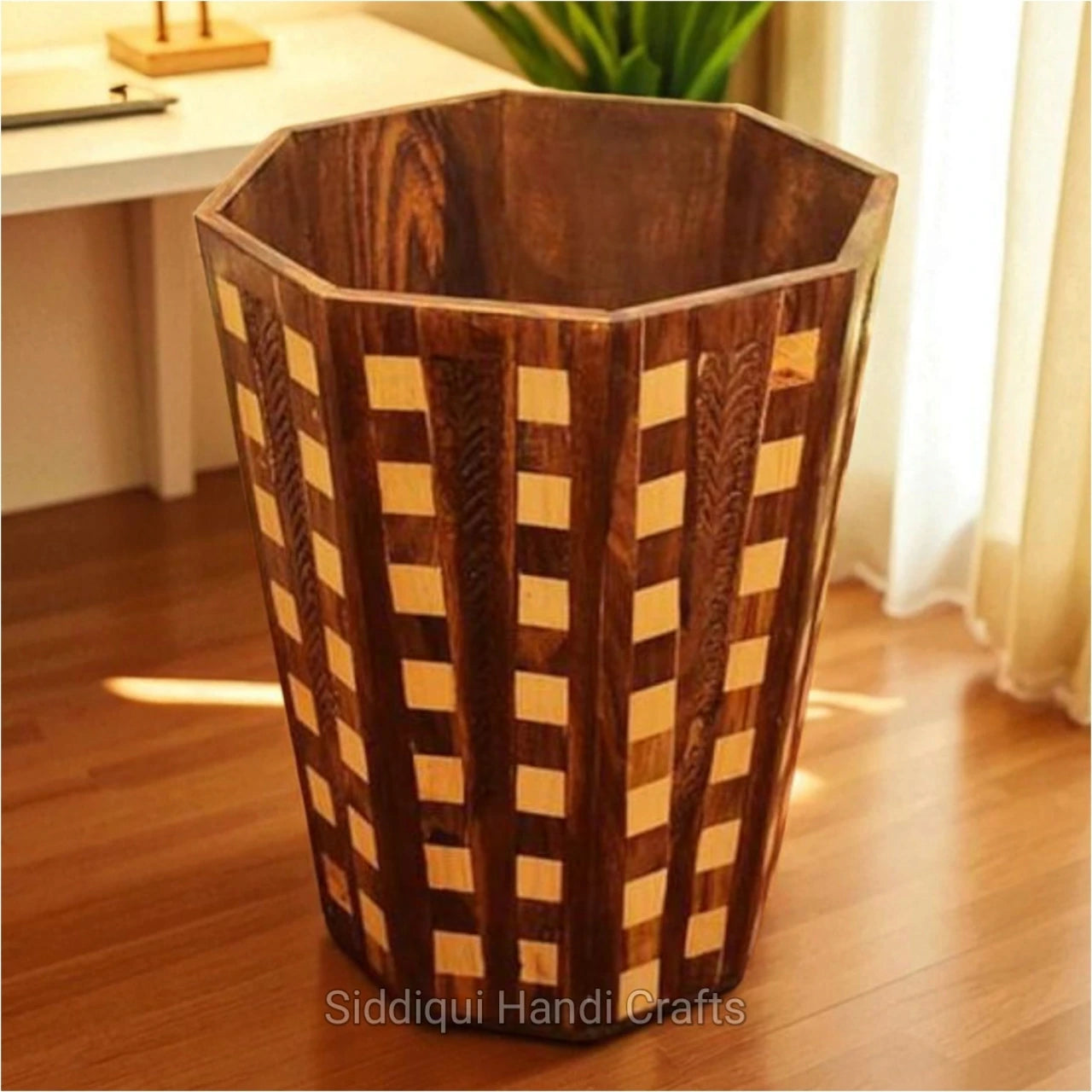 Wooden Dustbin – Tukri Work