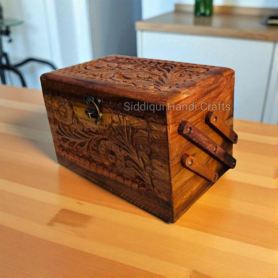 Wooden 3 Step Trolly Jewelry Box