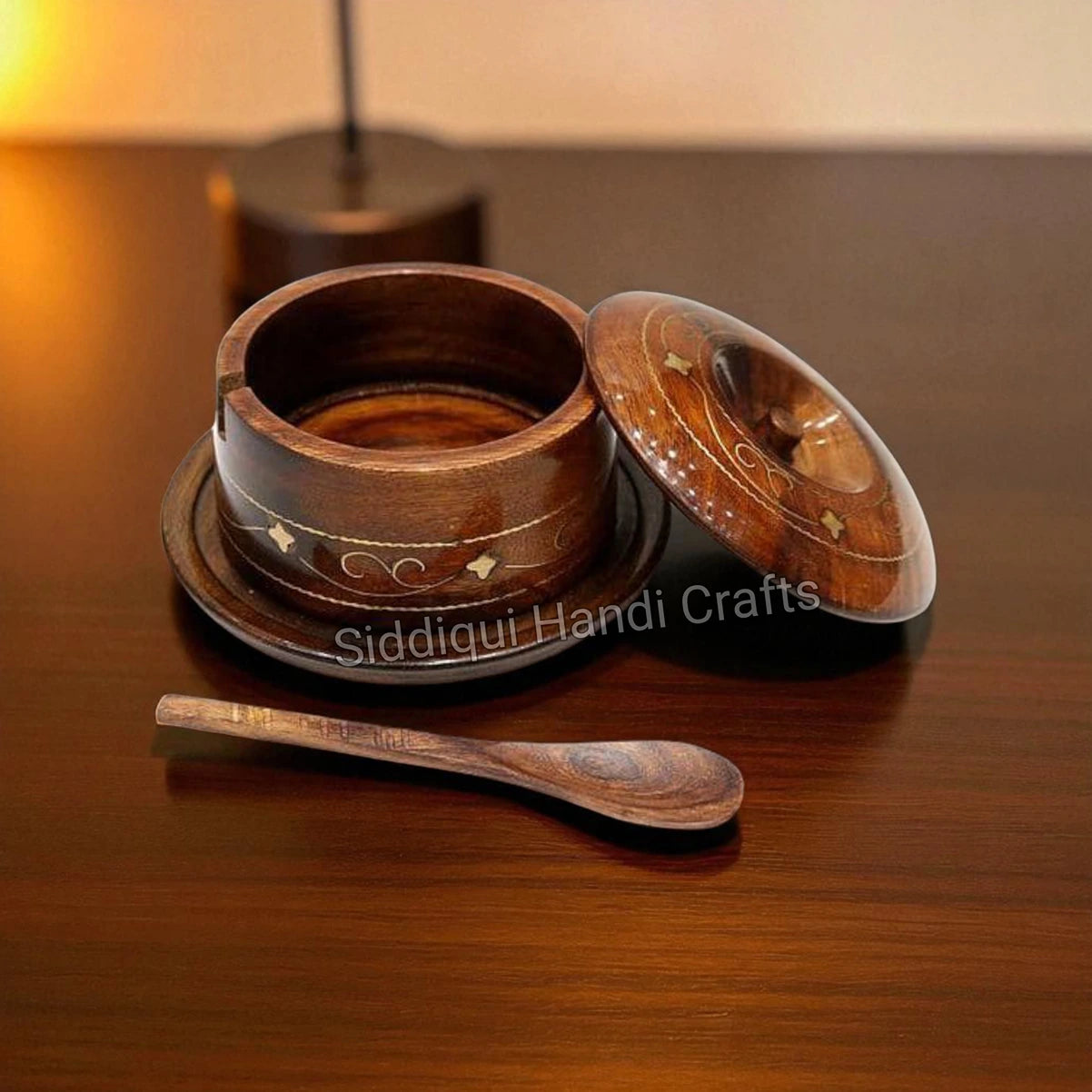 Handmade Wooden Sugar Pot