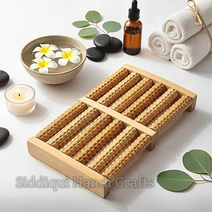 Wooden Foot Massager Relaxing Roller For Pain Relief