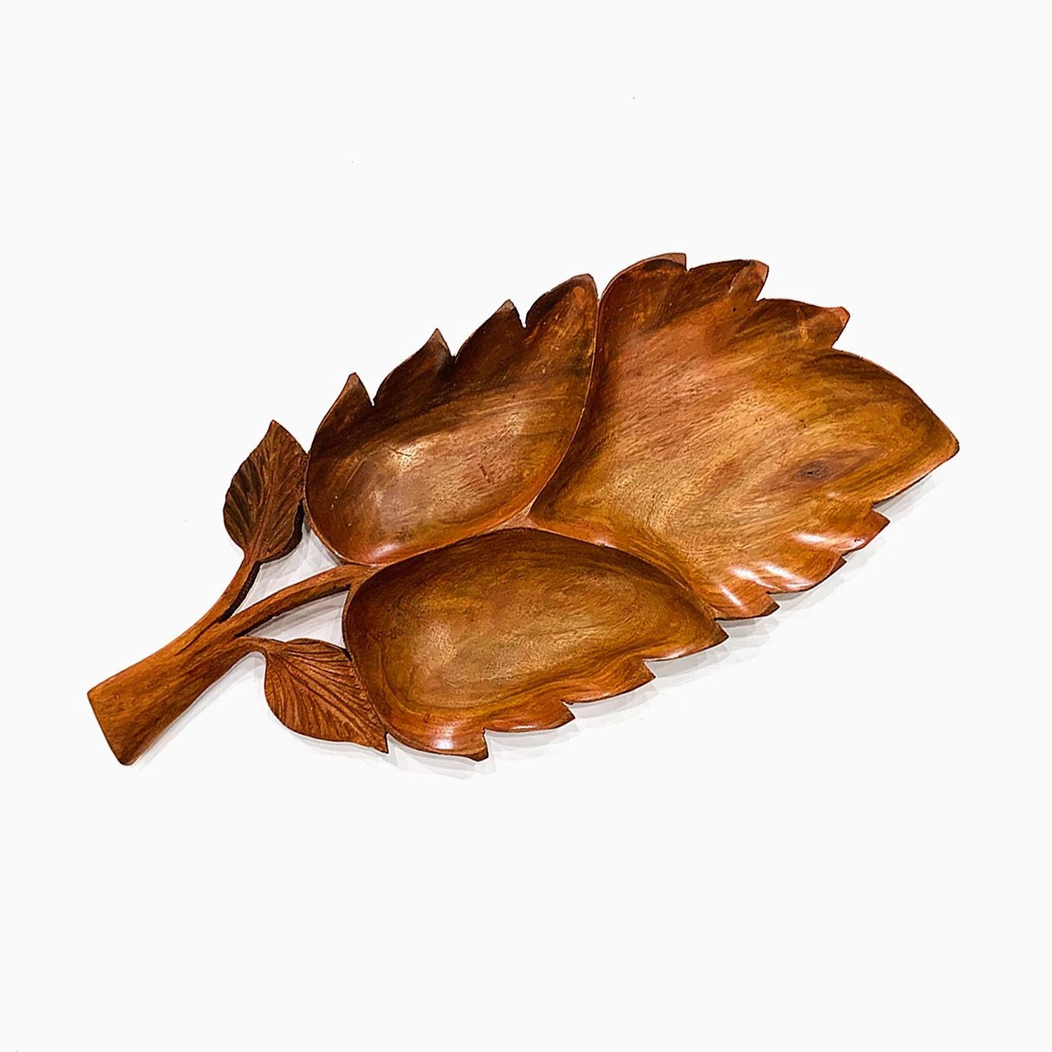 Dinardo Carved Wooden Leaf Dry Fruit Tray