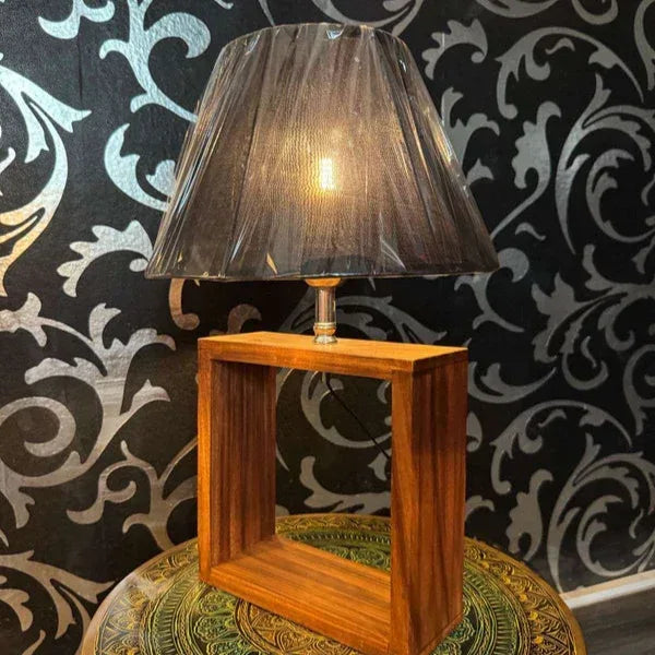 Wooden Night Lamps Pair