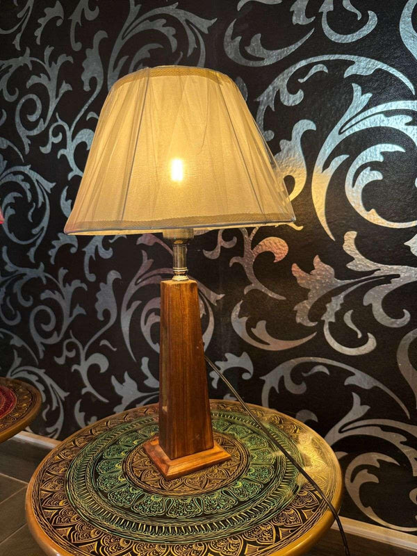 Wooden Night Lamps Pair