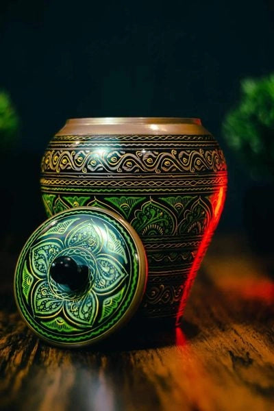 Black & Red Nakshi Art Candy Jar