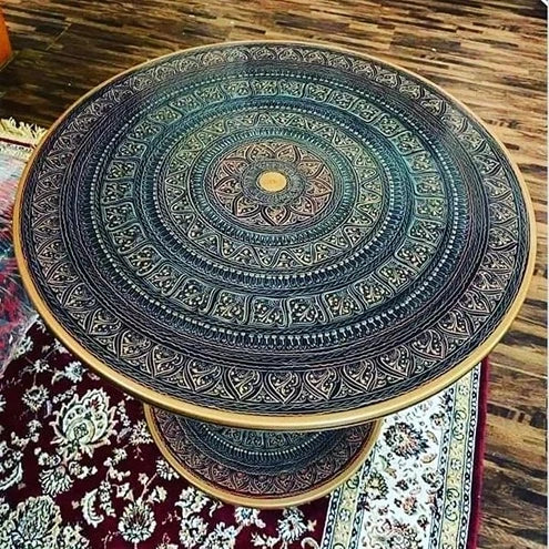 Nakshi Art Coffee Table Red Black 18 Inches